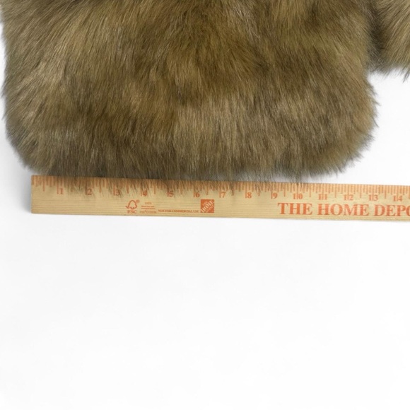 Faux Fur Chain Shoulder Bag - Brown - Picture 4 of 5